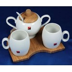 Подарочный чайный набор на бамбуковой подставке на 2 персоны 16*19*13см (уп.1/12наб.)
