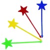 Пики д/канапе «Звезды» [144шт]; пластик; L=9см; разноцветн.