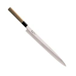Нож янагиба д/суши,сашими; сталь,дерево; L=36/21,B=3.5см; металлич.,св. дерево