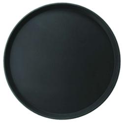 Поднос круглый; пластик,прорезин.; D=356,H=25мм; черный