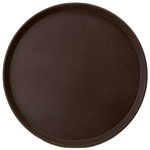 Поднос круглый; пластик,прорезин.; D=406,H=25мм; коричнев.,серый