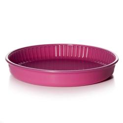 Посуда для свч круглая d=320 мм цв.стекло (цв.розовый)