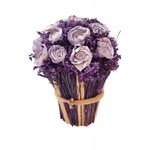 Букет фиолетовых роз в кашпо-вазе