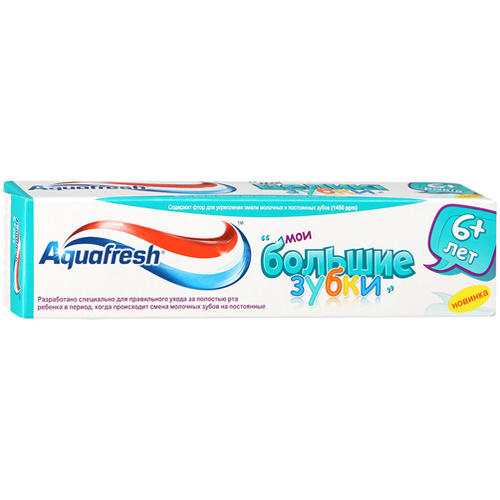 Зубная паста AQUAFRESH МОИ БОЛЬШИЕ ЗУБКИ (от 6 до 10 лет), 50мл