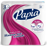 HAYAT 'Papia ' Туалетная бумага белая трёхслойная, 32 шт (3уп в кор)