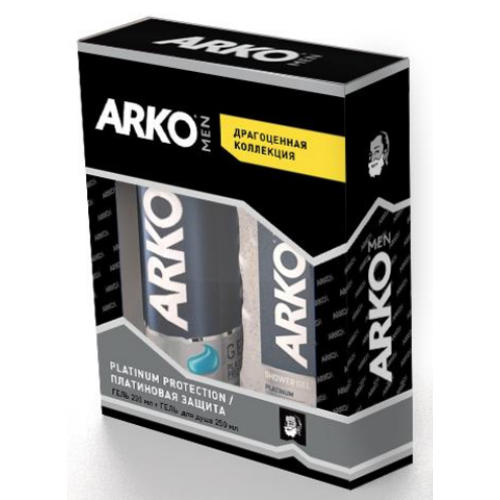 Подарочный набор ARKO (Гель  д/бр 200мл + гель д/душа 250мл) Platinum