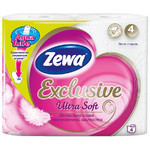Туалетная бумага ZEWA Exclusive Ultra Soft 4-х слойная 4 рулона
