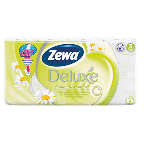 ZEWA Туалетная бумага DELUXE 3-х слойная ЦВЕТЫ/коллекция, 8шт