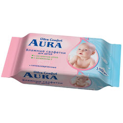 AURA Ultra Comfort Влажные салфетки для детей 100шт