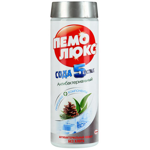 Чистящий порошок ПЕМОЛЮКС Сода 5 экстра Антибактериальный 400г/480г