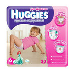 Подгузники-трусики HUGGIES Little Walkers 6 разм (16-22 кг)  30 шт для девочек