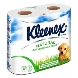 Туалетная бумага KLEENEX 3-х слойная Белая Natural Care 4 шт