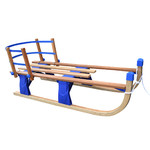 Детские складные деревянные санки со съемной спинкой Small Rider Fold Compact (синий)