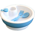 Набор посуды СКАЗКА тарелка с подогревом на присоске(1секция), ложка, вилка