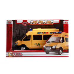 Игрушка пластмассовая машина "Газель школьный автобус", свет, звук, ТЕХНОПАРК
