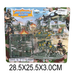Игрушка пластмассовая "Набор Военный: фигурка, вертолет, машина, корабль", с аксессуарами, SHANTOU G
