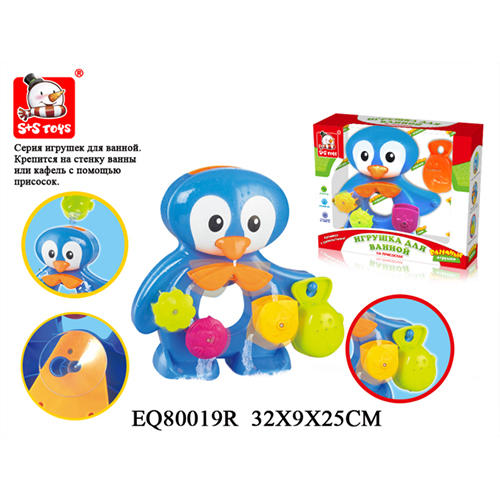 Игрушка для купания "Маленький пингвин", на присосках, с аксессуарами, S+S TOYS