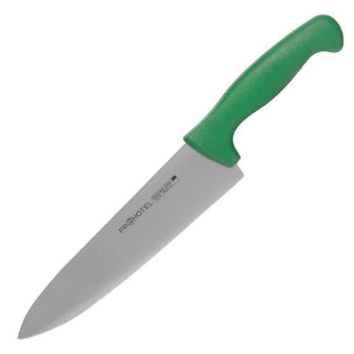 Нож поварской; сталь нерж.,пластик; L=20см; металлич.,зелен.