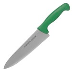 Нож поварской; сталь нерж.,пластик; L=20см; металлич.,зелен.