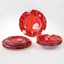 Набор тарелок на 6 персон  Pasabahce Red Serenade, 18 предметов