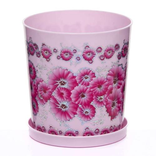 Горшок цветочный с поддоном Ванесса люкс 1,8 л (розовый)