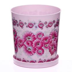 Горшок цветочный с поддоном Ванесса люкс 1,8 л (розовый)