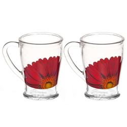 Набор 2 предмета: Кружка для чая 200 мл с деколью Цветок половинка