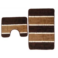 Комплект ковриков для ванной Quadro (50*80 см. и 40*50 см) полипропилен. коричневый