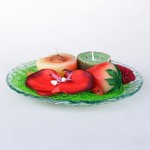Декоративная композиция из 3 свечей (персик, киви, клубника)