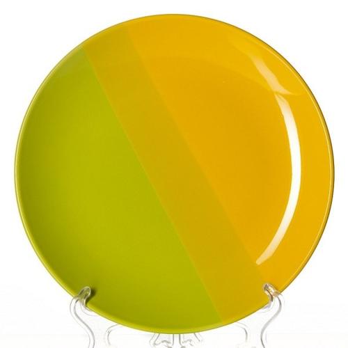 Тарелка желто-зеленая, диаметр 25,5 см, высота 2,6 см