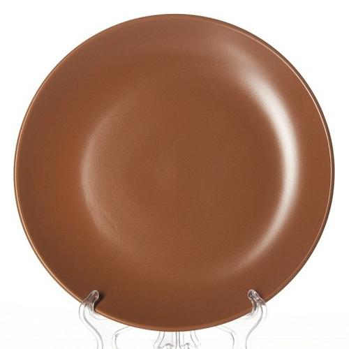 Тарелка коричневая, диаметр 25,5 см, высота 2,6 см