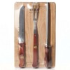 Набор для барбекю, 4 предмета: нож, вилка, мусат, разделочная доска