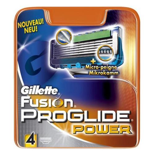Сменные кассеты для бритья GILLETTE FUSION PROGLIDE Power (4шт)