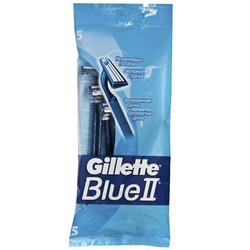Одноразовые станки GILLETTE BLUE II  (5шт) с увлажняющей полоской