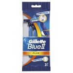 Одноразовые станки GILLETTE BLUE II Plus (3 шт) для чувствительной кожи