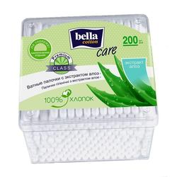 Ватные палочки BELLA 200 шт с экстрактом алоэ в пластиковой упак