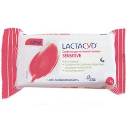 Салфетки для интимной гигиены LACTACYD для чувствительной кожи, 15 шт