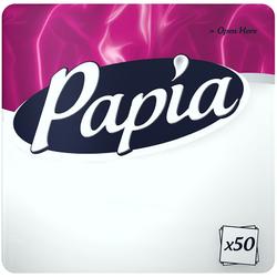 Салфетки бумажные PAPIA белые трёхслойные 24х24см, 50шт