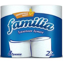Туалетная бумага Familia белая  двухслойная, 8 шт