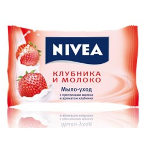 Мыло-уход NIVEA Клубника / Молоко 90гр
