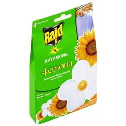 Бумажные подвески RAID Антимоль с ароматом весенних цветов 4 шт
