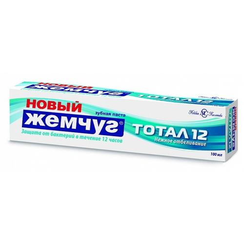 Зубная паста Новый Жемчуг Тотал 12+Нежное Отбеливание 100мл