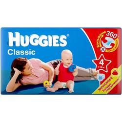 Подгузники HUGGIES Classic/SoftandDry Дышащие 4 размер (7-18кг)   50 шт