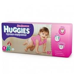 Подгузники-трусики HUGGIES Little Walkers 4 разм (9-14 кг)  52 шт для девочек