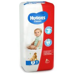 Подгузники HUGGIES Classic/SoftandDry Дышащие 5 размер (11-25 кг)  11шт