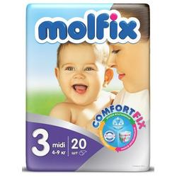 Детские подгузники MOLFIX C.FIX Миди (4-9 кг), 20 шт