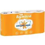 МЯГКИЙ ЗНАК Туалетная бумага Оранжевые облака  2х-слойная 8 рулонов