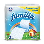 Туалетная бумага Familia эконом белая двухслойная, 4шт РАДУГА
