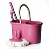 Набор для уборки Уют: ведро с отжимом + швабра (цвет розовый)