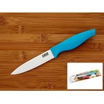 Нож керамический (4дюйма), белое лезвие (10,5*2*0,2см) рукоятка голубая (10,5*2,5*2,5см) (подарочная упаковка)
